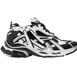 Balenciaga Black and White Athletic Sneakers